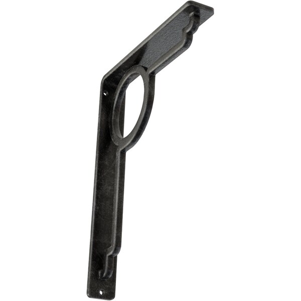 Ekena Millwork Maria Wrought Iron Bracket, (Single center brace), Antiqued Silver 1 1/2"W x 7 1/2"D x 10"H BKTM01X07X10SMAASV - main